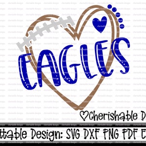 Football Svg, Eagles SVG, Eagles Football Cutting file, heart frame baseball, DXF File dxf pattern, svg pattern, clipart instant download