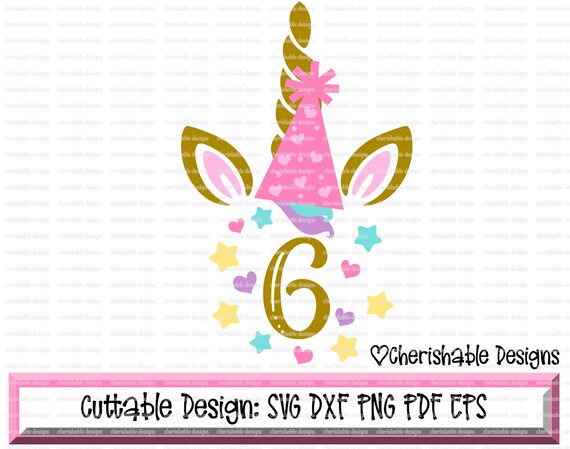 Download Unicorn Birthday Svg Birthday SVG Six Birthday Svg 6th | Etsy