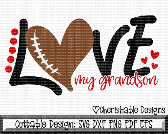 Football Svg Love My Grandson Football Svg Football Cousin Etsy