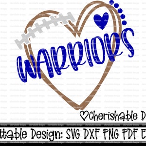 Football Svg Warriors SVG Warriors Football Cutting File | Etsy