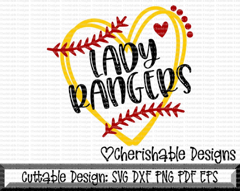 Baseball Svg Softball Svg Lady Rangers Baseball Cutting | Etsy