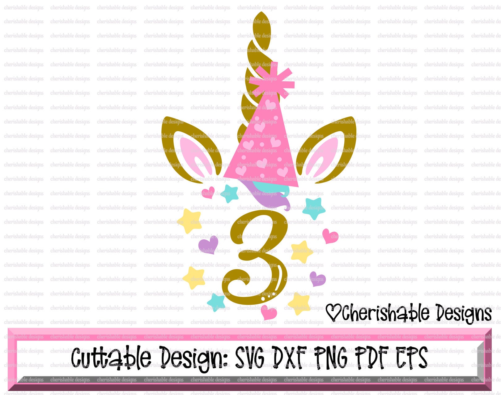 Download Unicorn Birthday Svg Birthday SVG Third Birthday Svg 3rd ...