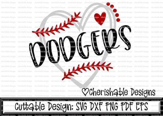 dodgers heart svg