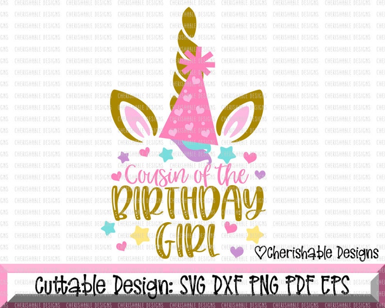 Download Unicorn Birthday Svg Birthday SVG Cousin of the Birthday | Etsy