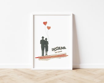 Love art, Collage vintage Print, Anniversary gift, Celebrate love