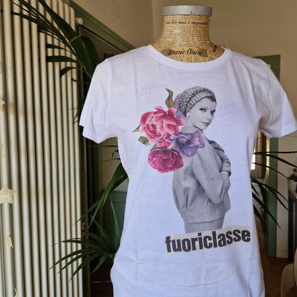 Fuoriclasse | T-shirt in cotone organico con illustrazione vintage anni cinquanta