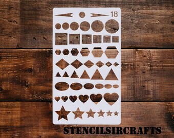 5 x 5 Soft Plastic Sheet Plastic Stencil Bullet Journal Stencil Planner Stencil Marine Life 12.8 x 12.8 cm