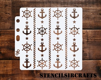 5 x 5 Soft Plastic Sheet Plastic Stencil Bullet Journal Stencil Planner Stencil Marine Life 12.8 x 12.8 cm