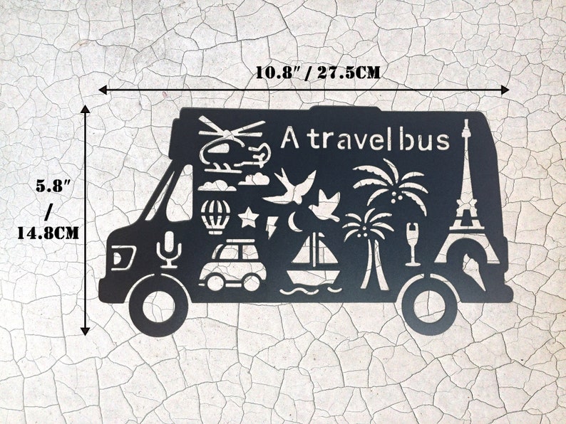 Travel Bus STENCIL HolidayThemed Stencil Camping Van Black Etsy