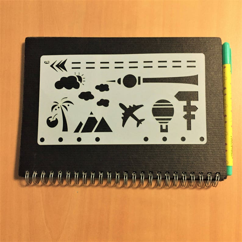Soft Plastic Sheet Planner Stencil Plastic Stencil 6.9 x 3.8 Bullet Journal Stencil Holiday Themed Stencil 17.6 x 9.6 cm