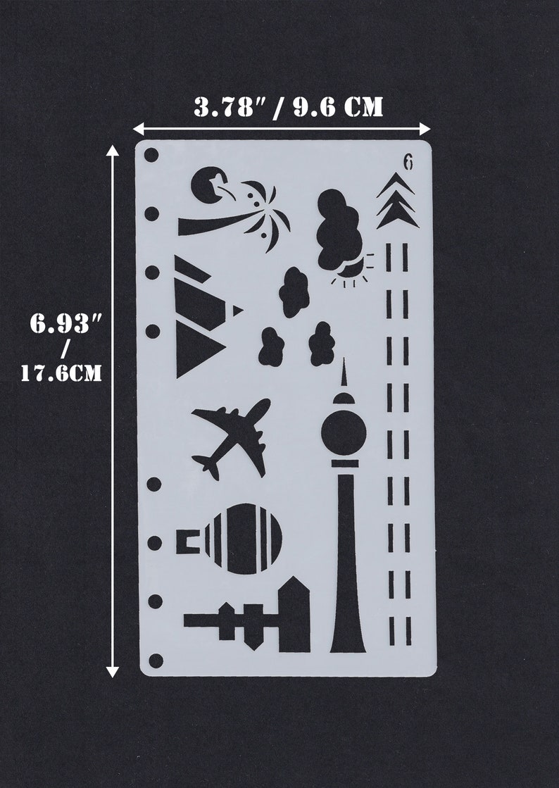 Soft Plastic Sheet Planner Stencil Plastic Stencil 6.9 x 3.8 Bullet Journal Stencil Holiday Themed Stencil 17.6 x 9.6 cm