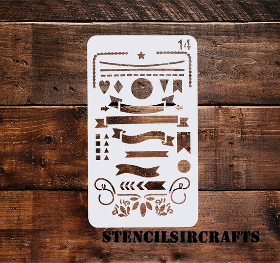5 x 5 Soft Plastic Sheet Plastic Stencil Bullet Journal Stencil Planner Stencil Marine Life 12.8 x 12.8 cm