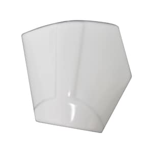 Puede incluir: Objeto blanco brillante de forma geométrica, con base curva y parte superior ancha y abierta. Superficie lisa y reflectante, con diseño moderno y minimalista.