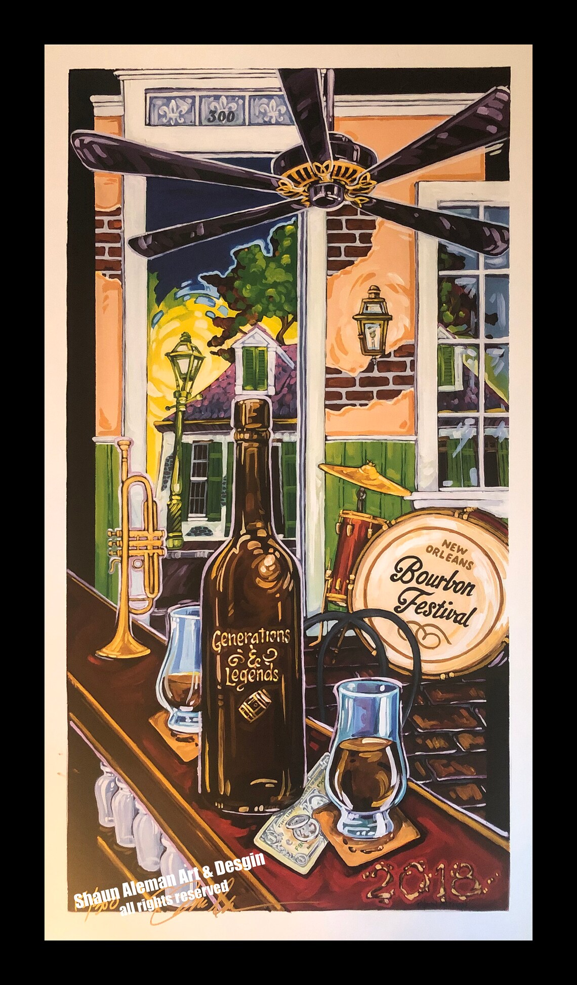 New Orleans Bourbon Festival Signed & Numbered Poster 2018 Etsy