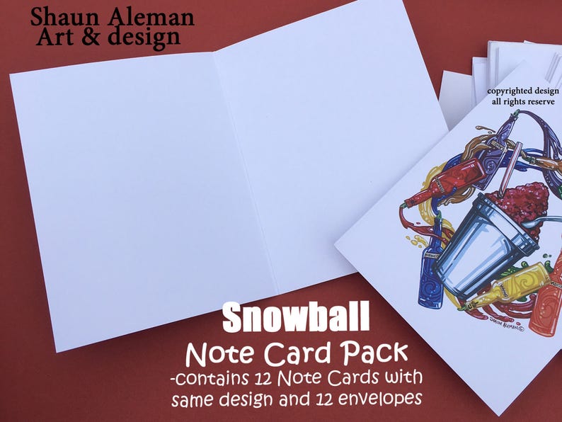 Snowball Note Card Pack - Etsy