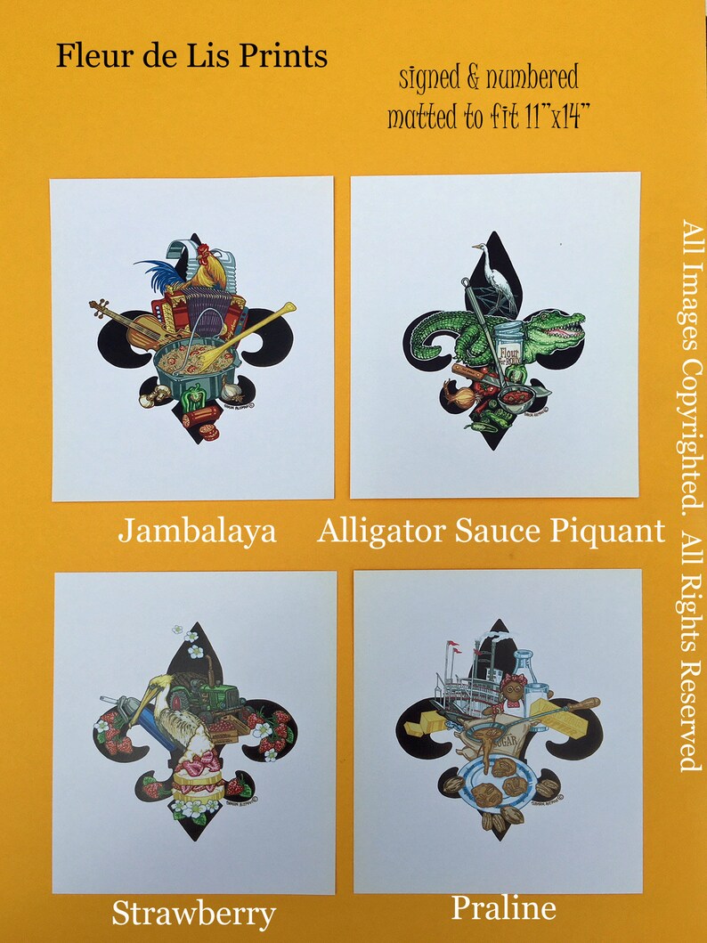 Fleur de lis series signed & numbered matted to fit 11"x14" frame prints bild 3
