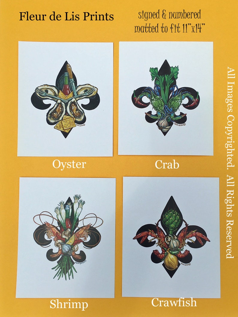Fleur De Lis Series Signed & Numbered Matted to Fit Etsy