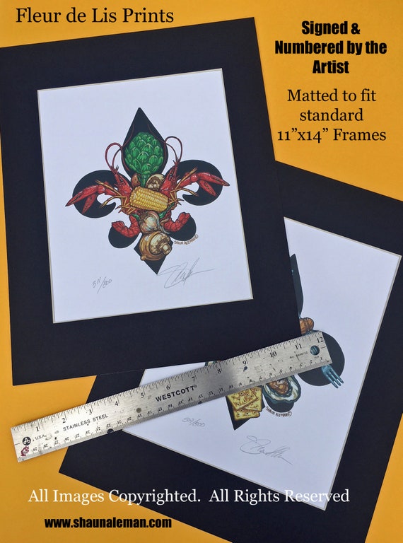 Fleur de lis series signed & numbered matted to fit 11"x14" frame prints