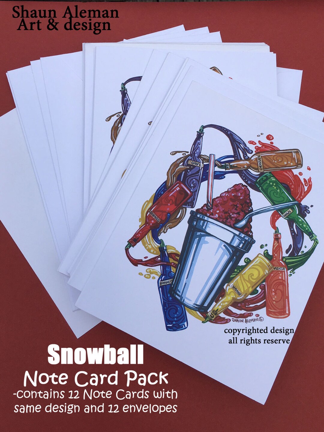 Snowball Note Card Pack - Etsy