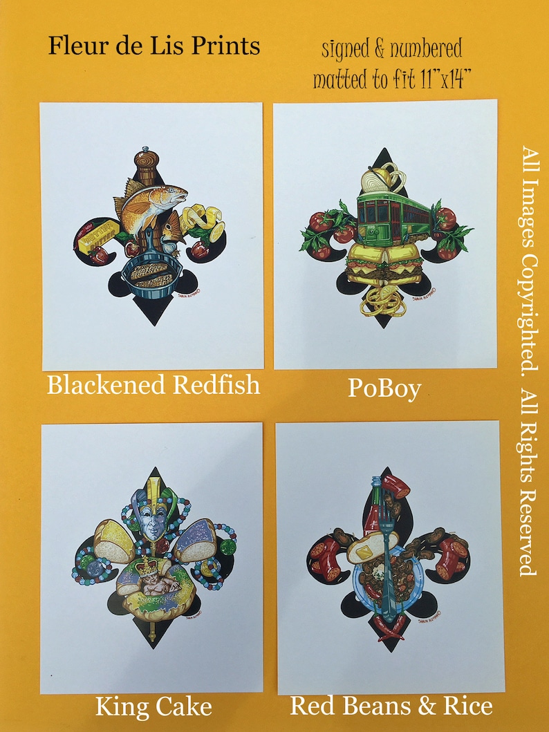 Fleur de lis series signed & numbered matted to fit 11"x14" frame prints bild 5