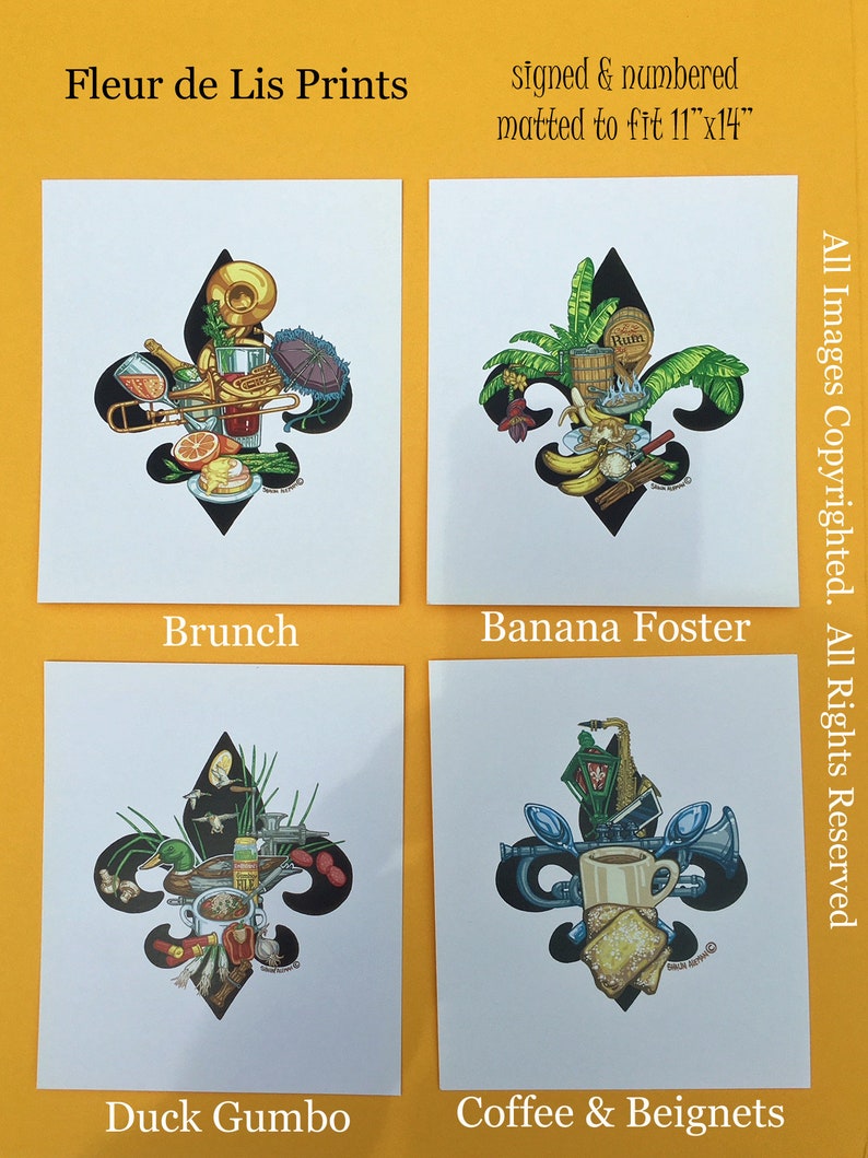 Fleur de lis series signed & numbered matted to fit 11"x14" frame prints bild 4