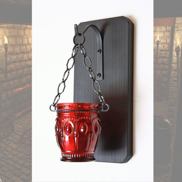 Gothic|Goth Home witchy Gothic Dark Theme Dungeon Wall Decor Gift Chain Black Candle Holder Medieval Sconce Vampire  cauldron Castle Magic