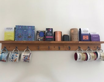 10 cup coffee mug holder|Farmhouse Kitchen|Barista Decor|Coffee Bar Decor|Starbucks mug|Wall mount mug|Custom Mug Rack|Coffee Mug Storage