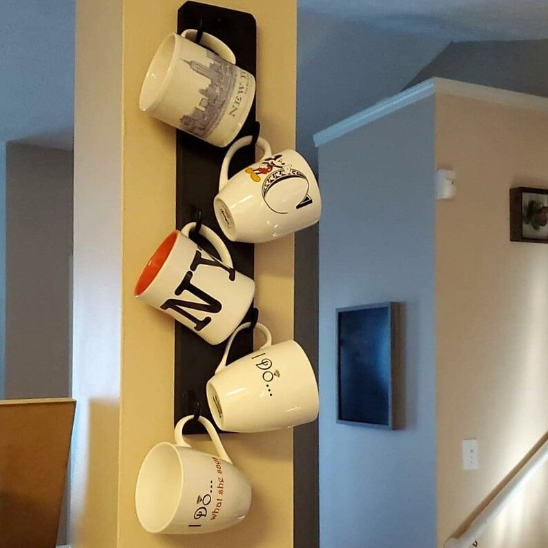 Vertical mug rackStarbucks mug rack small coffee bar hooks Etsy