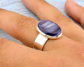 Wampum &.925  Adjustable Size 18x13mm ring. #Martha's Vineyard #MV #aquinah #newengland #Quahog shell