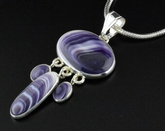 Wampum Pendant Necklace: Sterling Silver, Martha&#39;s Vineyard Quahog Shell