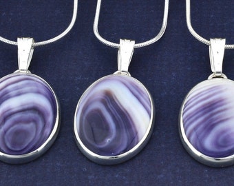 Wampum Sterling Silver Pendant: Martha&#39;s Vineyard Quahog Shell Necklace