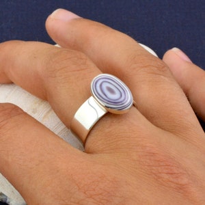 Wampum &.925 Adjustable size 14x10mm Ring. #Martha&#39;s Vineyard #MV #aquinah #newengland #Quahog shell