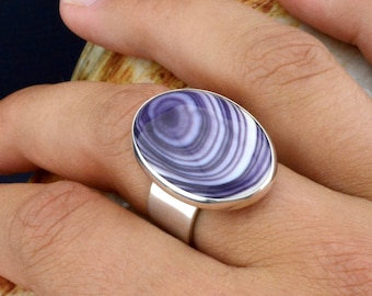 Wampum &.925 Adjustable Ring Size 18x25mm Ring. #Martha's Vineyard #MV #aquinah #newengland #Quahog shell