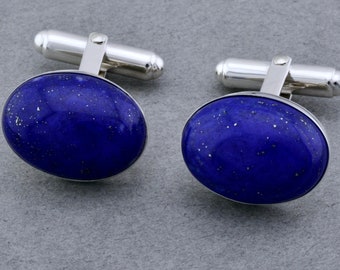 Royal AA Lapis Lazuli & Sterling Cuff links  #lapis #CuffLinks  #Martha's Vineyard #Mensjewelry #accessories #Frenchcuffs #royalblue