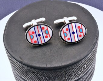 Ice Hockey Cufflinks  #CuffLinks #Sterling #InlayStones #marthasvineyard #onyx #motherofpearl #lapis #coral #turquoise