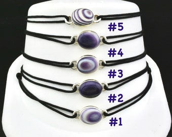 8x10mm Wampum & Sterling Cord Bracelet #Martha's Vineyard #MV #aquinah #newengland #Quahogshell