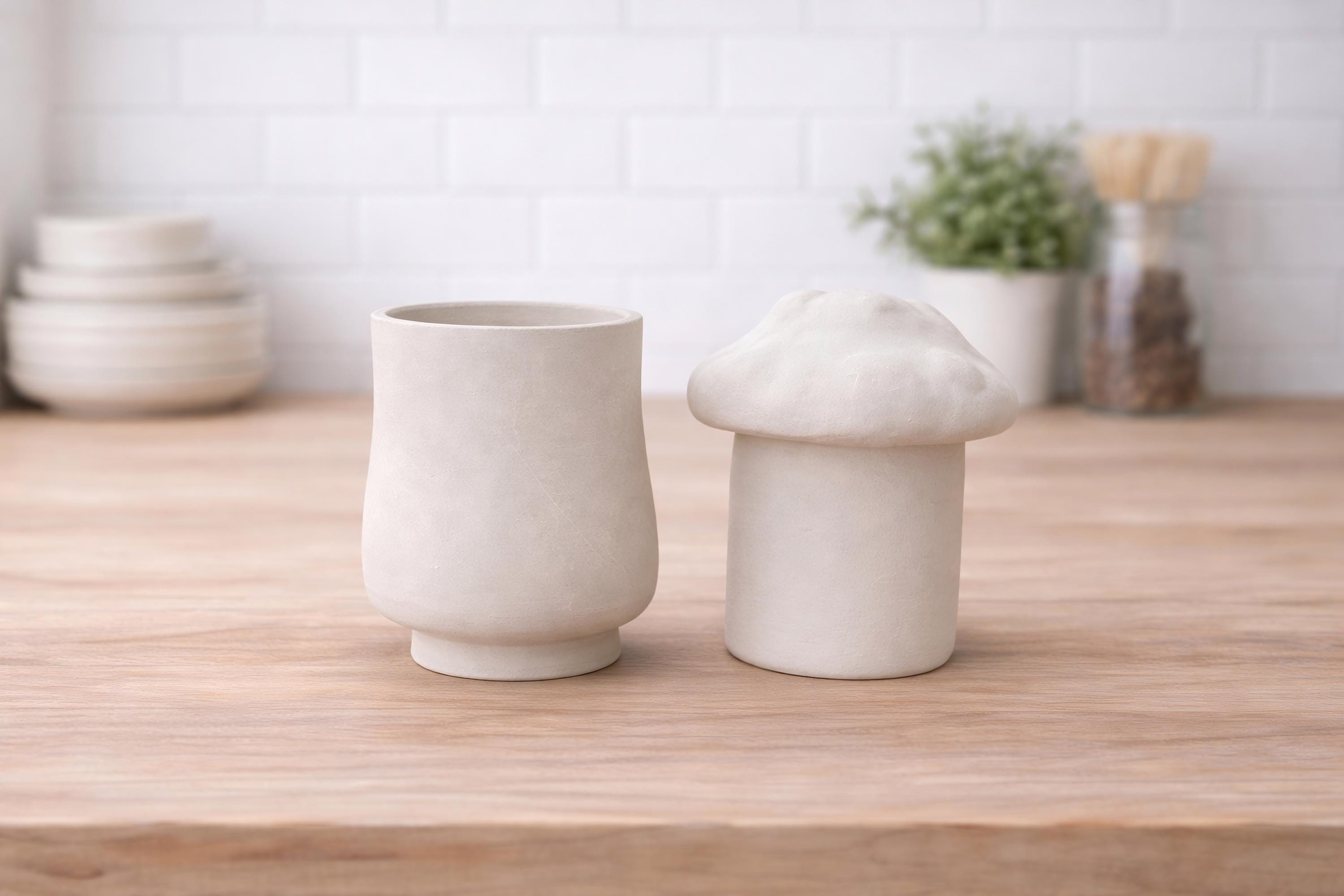 Mushroom Butter Crock Template | Slab Pottery Pattern, Beginner ...