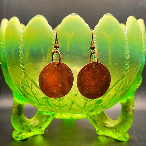 Acid Etched Copper Earrings