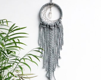 Small DreamCatcher, Crescent Moon Catcher with Crystal