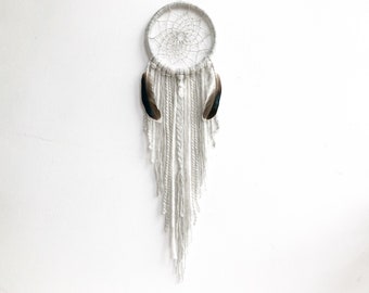 Crystal DreamCatcher, Small Dream Catcher with Feathers, Bedroom Wall Hanging