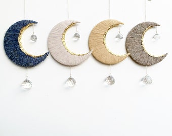 Double Moon SunCatcher, Boho Window Decor