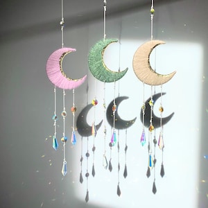 Crescent Moon SunCatcher, Handmade Sun Catcher