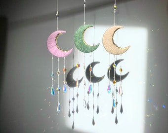 Crescent Moon SunCatcher, Handmade Sun Catcher