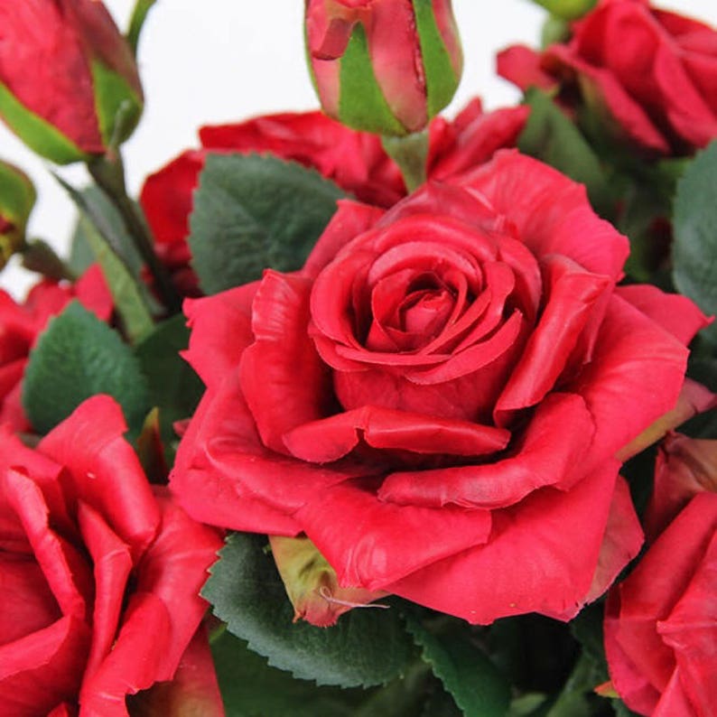 Luxury Real Touch Rose Stem in Red 19 Tall Etsy