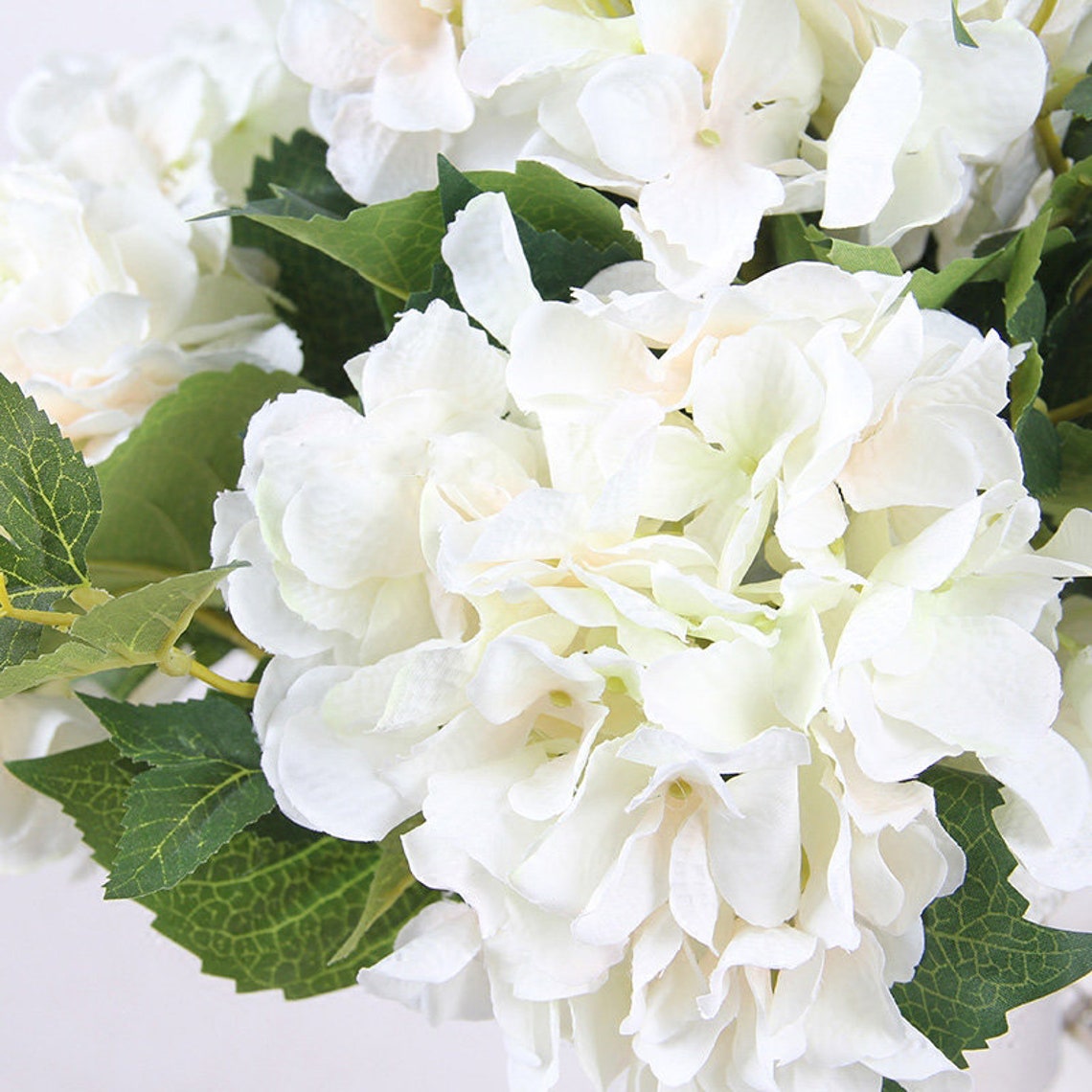 Silk Hydrangea Stem in White 18 Tall Etsy