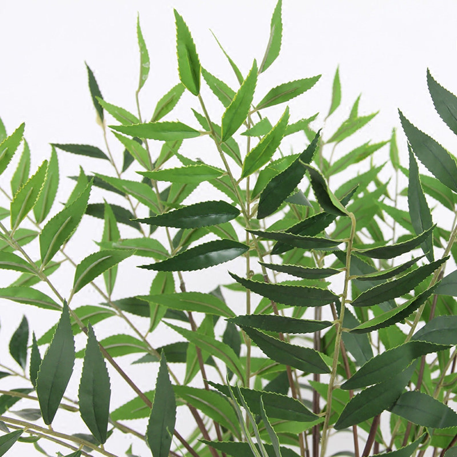 Luxury Artificial Leaf Bamboo Leaf Stems 35 Tall Etsy