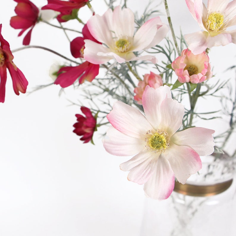 Luxury Silk Cosmos Stem in Light and Dark Pink 24 Tall Etsy