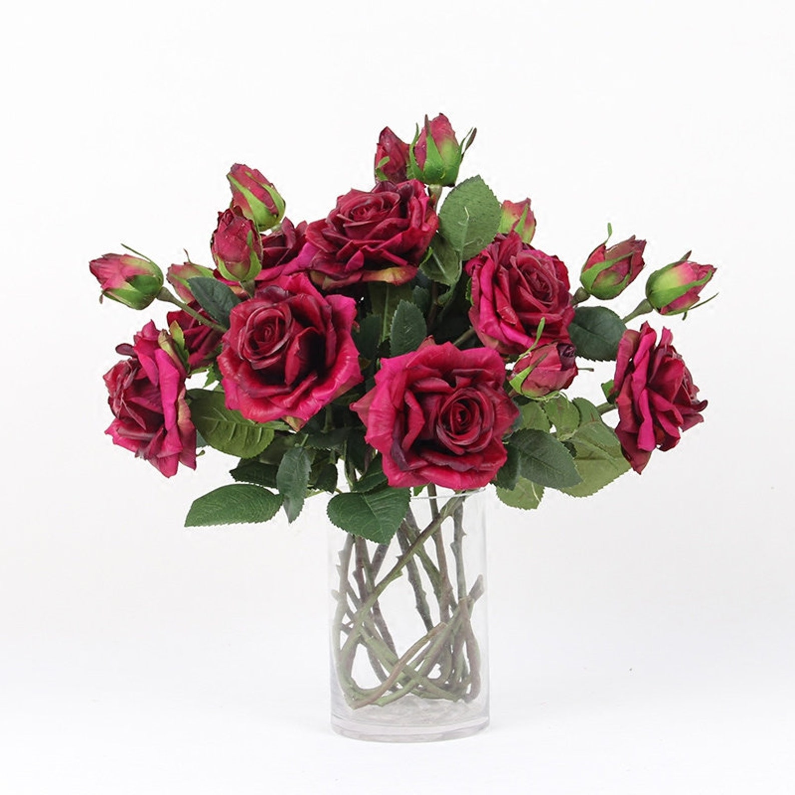 Luxury Real Touch Rose Stem in Purple Pink 19 Tall Etsy