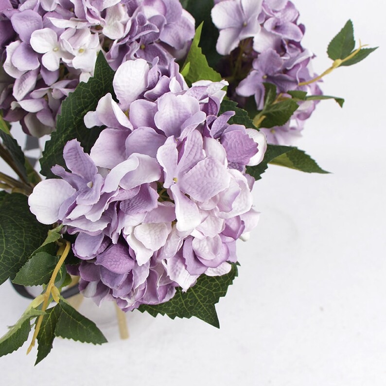 Luxury Silk Hydrangea Stem in Light Purple 18 Tall Etsy