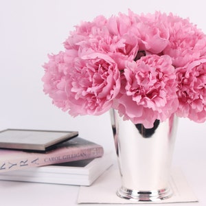 Luxury Silk 5 Peony Bouquet in Pink 10 Tall image 4